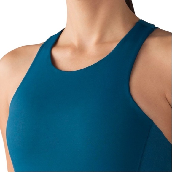LULULEMON | Body Con Tank in Poseidon | Built-in-Bra Luxtreme Mesh Yoga Top | 4 - Picture 4 of 8